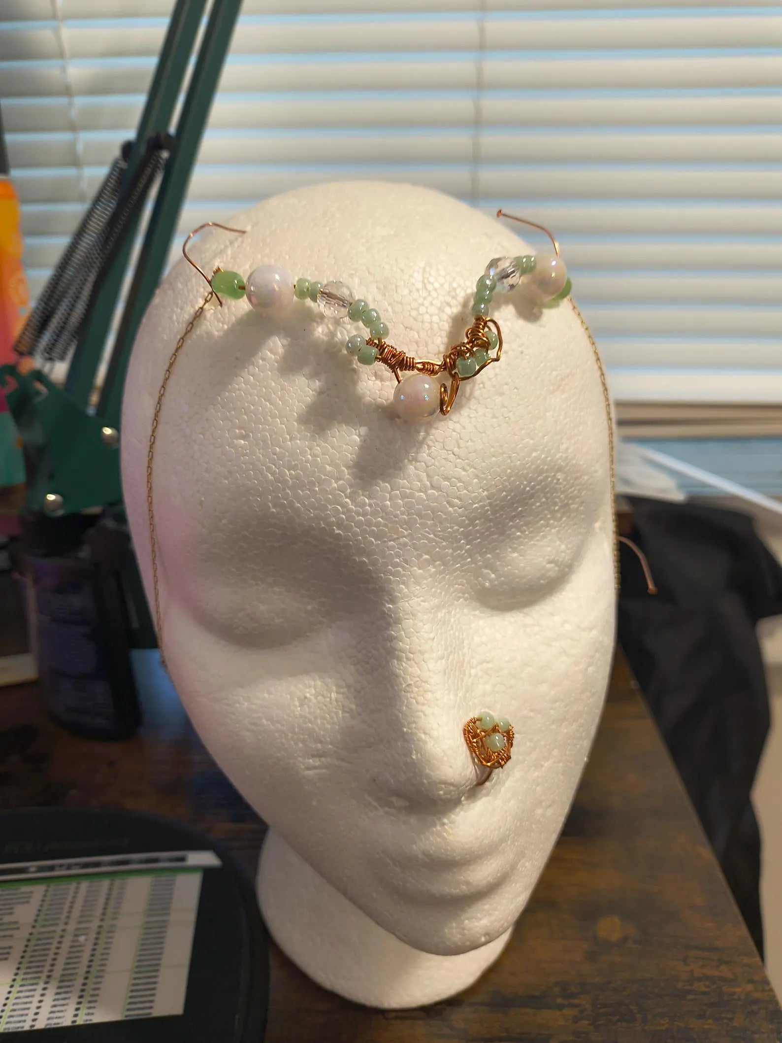 Artisan Handmade Wire Wrapped Headpiece and Nose Cuff